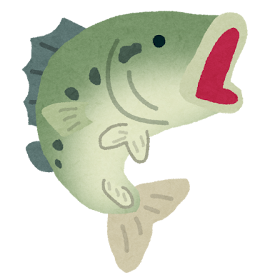 釣り　ブラックバス　イラスト　フリー素材